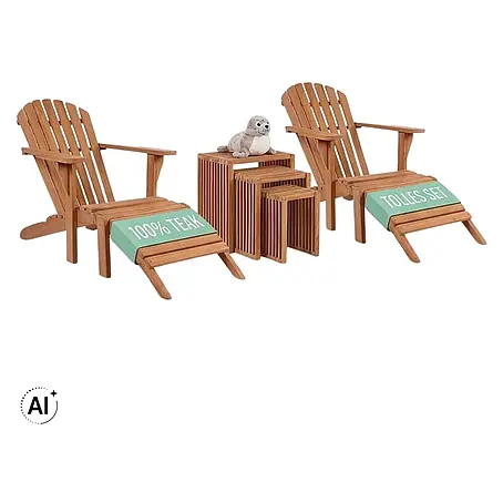 Bene Living  Gartenliegen-Set Deckchair Montreal & Beistelltisch