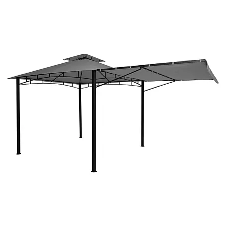 Pergola | HxBxT 275x490x250cm | Garten Pavillon | Grau | Stahl bewegliche Seitenwand 2,5x2,5m