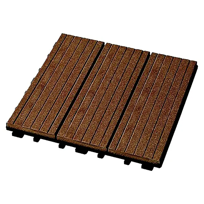 Klickfliese - WPC, 30 x 30 x 2,2 cm, 4 Stk., Marone - Terrassendiele aus braunem Holzverbundwerkstoff für den Außenbereich. Robust, wetterfest und einfach zu verlegen für schöne Terrassen.