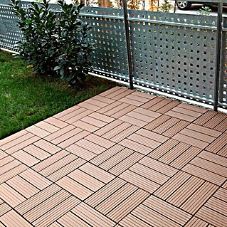 Klickfliese (WPC, 30 x 30 x 2,2 cm, 4 Stk., Marone)
