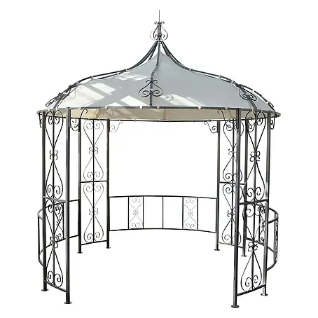 Pergola Almeria | HxBxT 330x300x300cm | Rundpavillon Garten Pavillon | Creme | stabiles Stahl-Gestell Durchmesser 3m