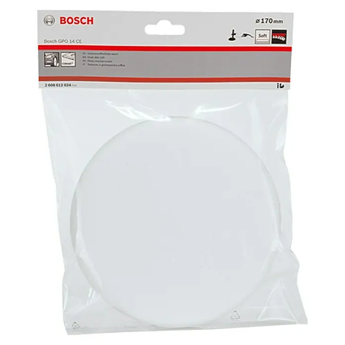 Bosch Esponja de pulido - Diámetro: 170 mm - Almohadilla de pulido suave Bosch GPO 14 CE. Ideal para pulir y alisar superficies, diámetro de 170 mm en el embalaje.