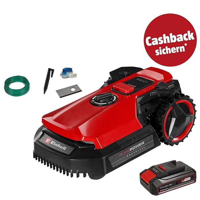 Einhell PXC 18V Mähroboter Freelexo 500 (500 m², Schnittbreite: 18 cm, Induktionsgestützte Navigation, Begrenzungskabel) | BAUHAUS