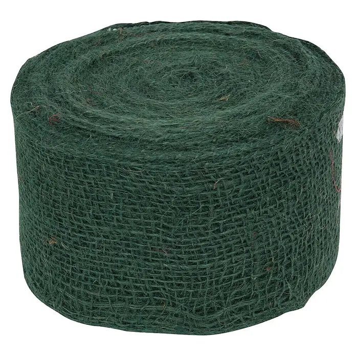 Windhager Jute-Gewebematte - L x B: 25 m x 10 cm, Moosgrün - Grüne Jute-Rolle.