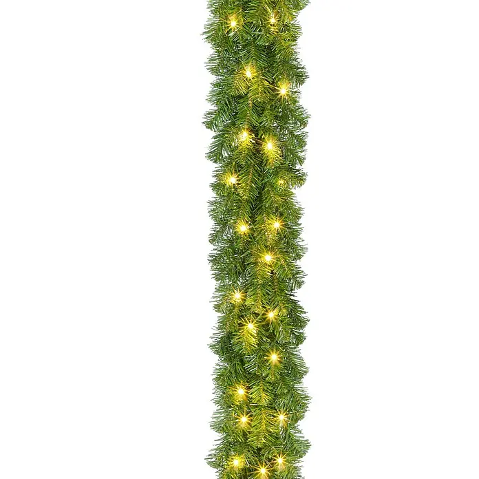 Black Box Trees Weihnachtsgirlande Charlton - Kunststoff, LED-Beleuchtung, 2,7 m - Grüne Weihnachtsgirlande mit warmweißen Lichtern zur festlichen Dekoration.