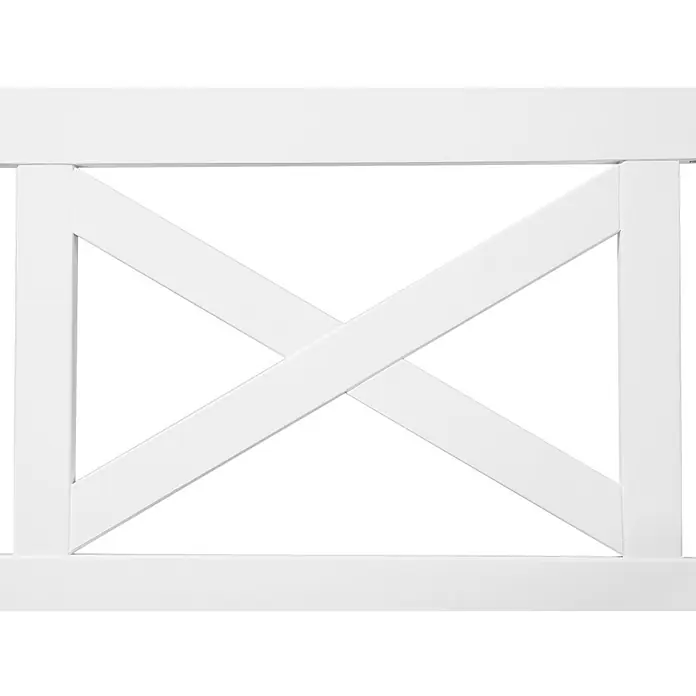 Beliani Gartenstuhl BALTIC - 1 Stk., Akazienholz, Weiß, B x T x H: 65 x 69 x 90 cm - Weißes Paneel mit X-Rahmen-Design.