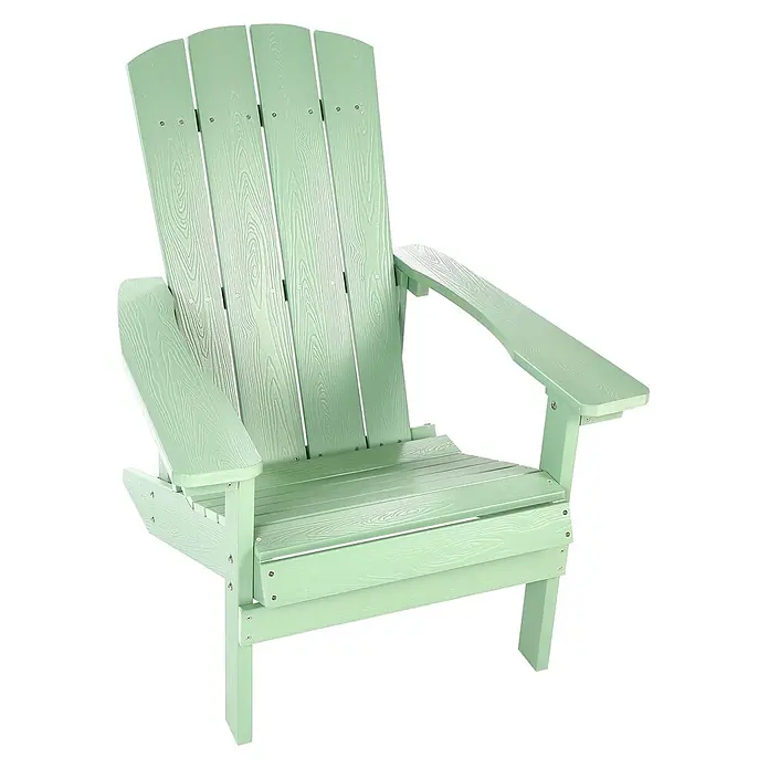 Gartenstuhl ADIRONDACK in Grün - (W) 75 x (H) 88 x - L - Hellgrüner Adirondack-Stuhl mit Holzmaserung.