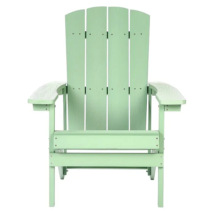 Gartenstuhl ADIRONDACK in Grün - (W) 75 x (H) 88 x - L - Hellgrüner Adirondack-Stuhl mit Holzmaserung, ideal für Entspannung im Freien.