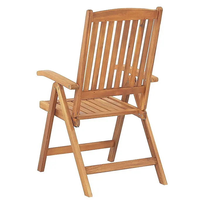 12er-Set Gartenstuhl JAVA in Braun/Grau -  - Naturfarbener Klappstuhl aus Akazienholz mit Lattenrückenlehne, Sitzfläche und Armlehnen.