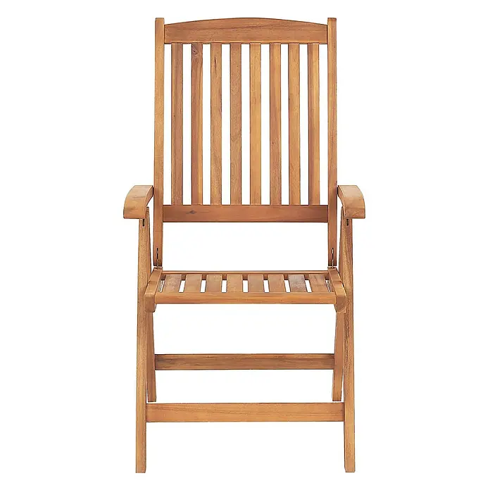 12er-Set Gartenstuhl JAVA in Braun/Grau -  - Hellbrauner klappbarer Gartenstuhl aus Holzlatten mit Armlehnen, ideal für den Außenbereich.