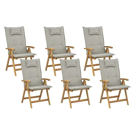 12er-Set Gartenstuhl JAVA in Braun/Grau/Beige