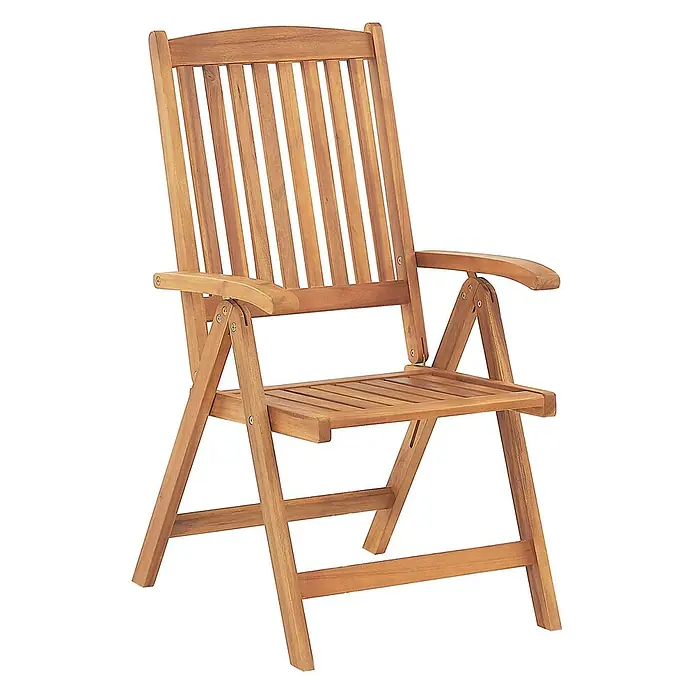 12er-Set Gartenstuhl JAVA in Braun/Grau/Beige -  - Hellbrauner klappbarer Gartenstuhl aus Holz.