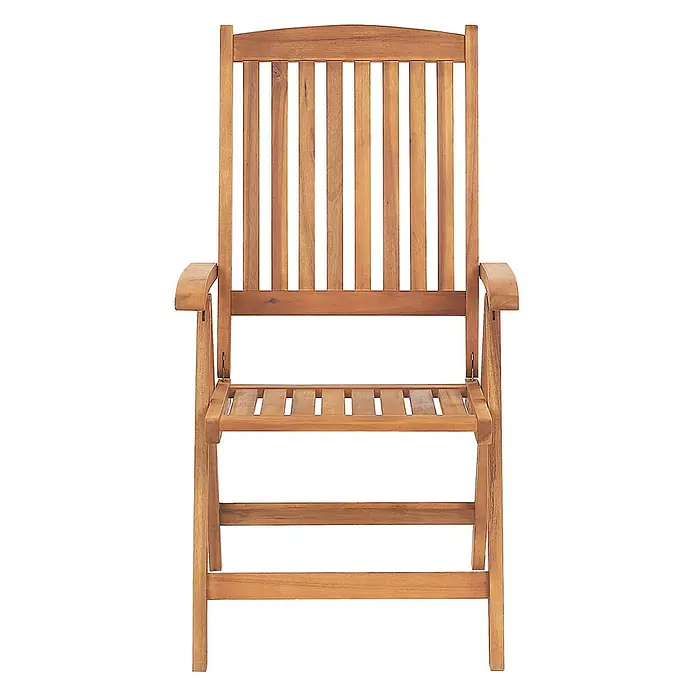 12er-Set Gartenstuhl JAVA in Braun/Grau/Beige -  - Brauner klappbarer Gartenstuhl aus Holz mit Lattenrost und Armlehnen.