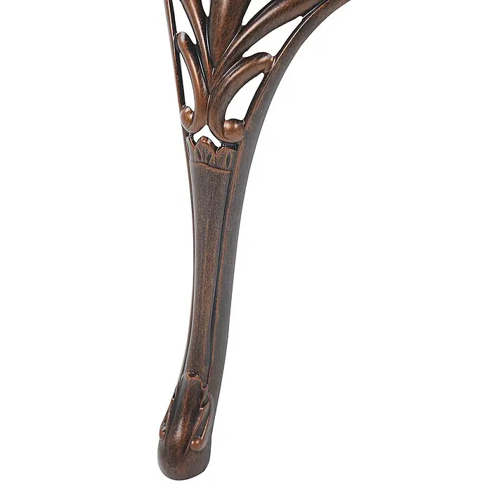 Beliani Gartenstuhl-Set LIZZANO - 2 Stk., Aluminium, Braun, B x T x H: 69 x 58 x 97 cm - Ornamentiertes bronzefarbenes Möbelbein mit dekorativen Schnörkeln.