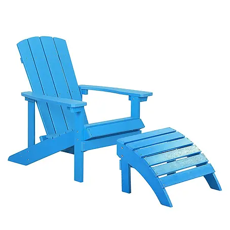 2-tlg Gartenstuhl ADIRONDACK in Blau