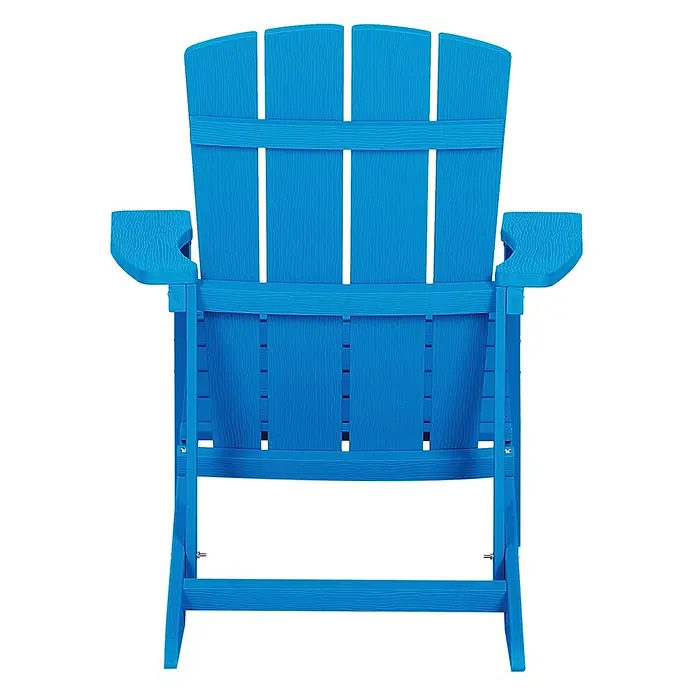 2-tlg Gartenstuhl ADIRONDACK in Blau -  - Blauer Adirondack-Stuhl mit strukturierter Oberfläche, von hinten gesehen.