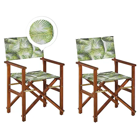 6er-Set Gartenstuhl CINE in Grün/Weiß/Braun
