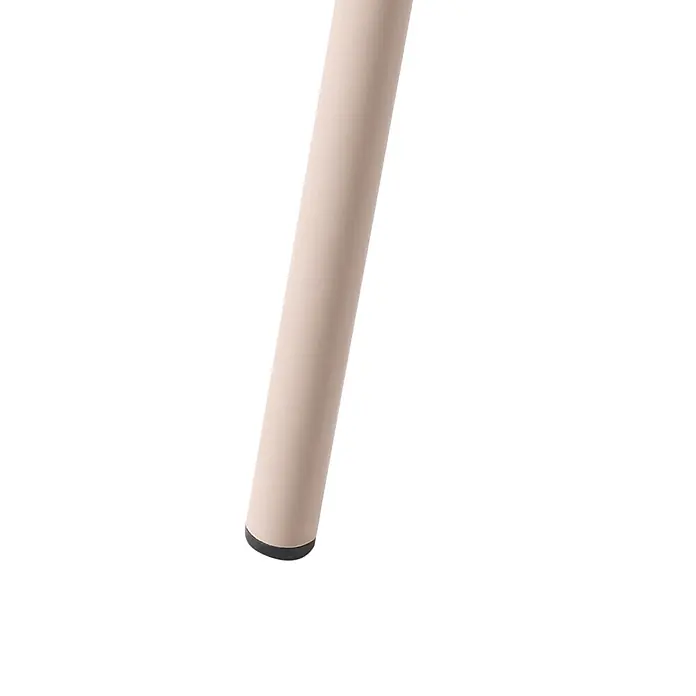 4er-Set Esszimmerstuhl MILOS in Beige -  - Unterseite eines beigefarbenen Möbelbeins mit schwarzer Schutzkappe.