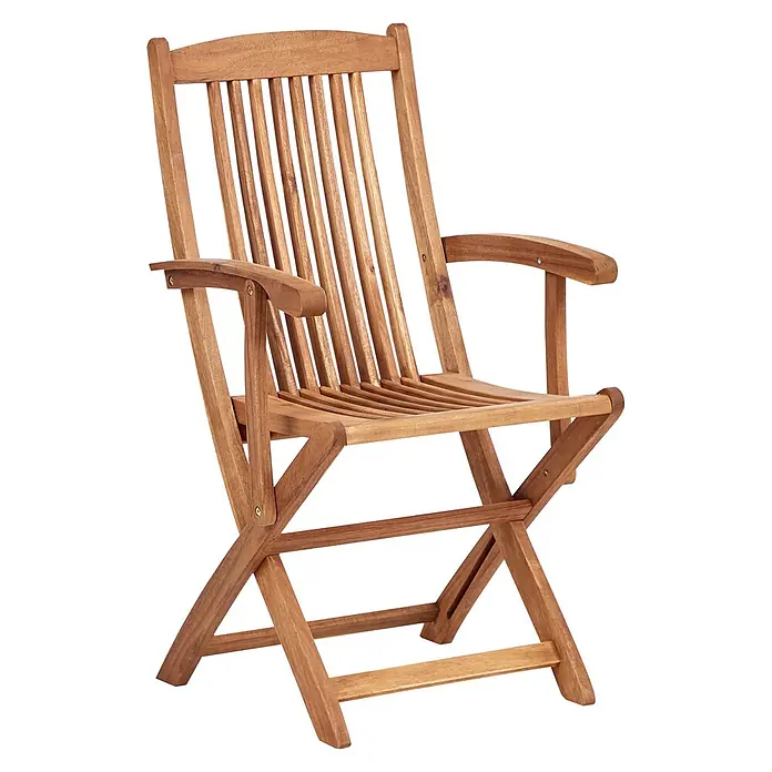 Beliani Gartenstuhl-Set MAUI PREMIUM - 2 Stk., Akazienholz, Klappbar, Braun, B x T x H: 46 x 48 x 92 cm - Klappbarer Gartenstuhl aus braunem Holz mit Lattenrücken und -sitz.