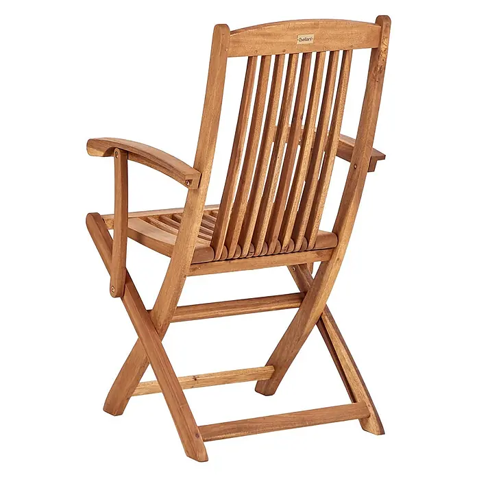 Beliani Gartenstuhl-Set MAUI PREMIUM - 2 Stk., Akazienholz, Klappbar, Braun, B x T x H: 46 x 48 x 92 cm - Klappbarer Gartenstuhl aus Holz mit Armlehnen, Lattenrostsitz und Rückenlehne, in warmem Braunton.