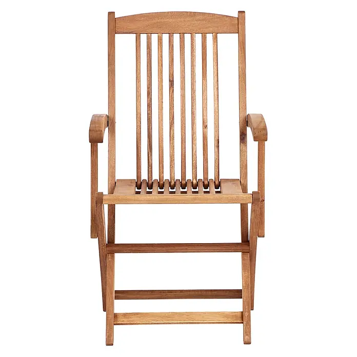 Beliani Gartenstuhl-Set MAUI PREMIUM - 2 Stk., Akazienholz, Klappbar, Braun, B x T x H: 46 x 48 x 92 cm - Hellbrauner Holz-Klappstuhl mit Lattenrückenlehne und Sitzfläche.