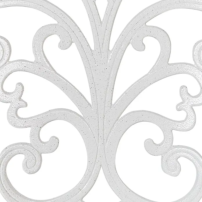 Beliani Gartenstuhl-Set TRIORA - 2 Stk., Aluminium, Weiß, B x T x H: 50 x 50 x 88 cm - Weißes, verziertes Metallrankenwerk mit strukturierter Oberfläche.