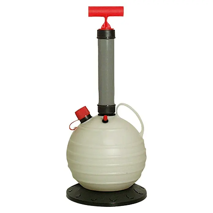 Talamex Ölabsaugpumpe - Geeignet für: Öl, 6 l, Ø x L: 25 x 60 cm - Absaugpumpe für Ölwechsel mit rotem T-Griff und weißem Behälter auf schwarzer Basis für den problemlosen Ölwechsel.
