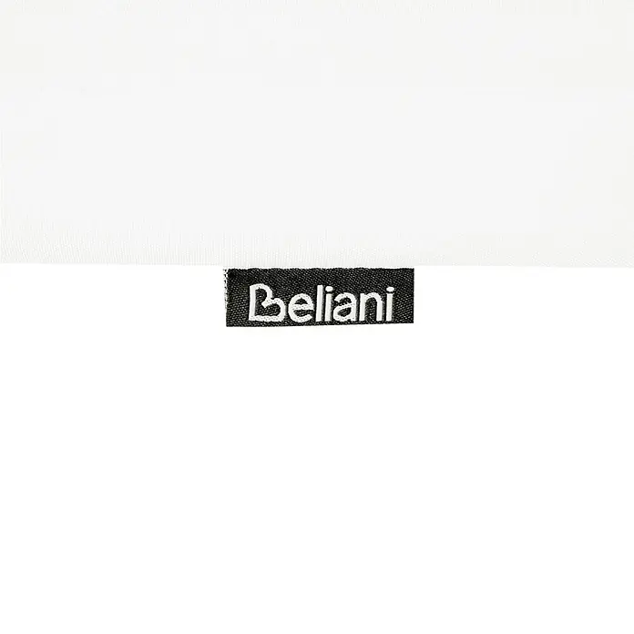 Beliani Gartenstuhl-Set SASSARI II PREMIUM - 8 Stk., zertifiziertes Akazienholz, Braun, B x T x H: 54 x 59 x 80 cm - Weißer Stoff mit schwarzem „Beliani“-Etikett.