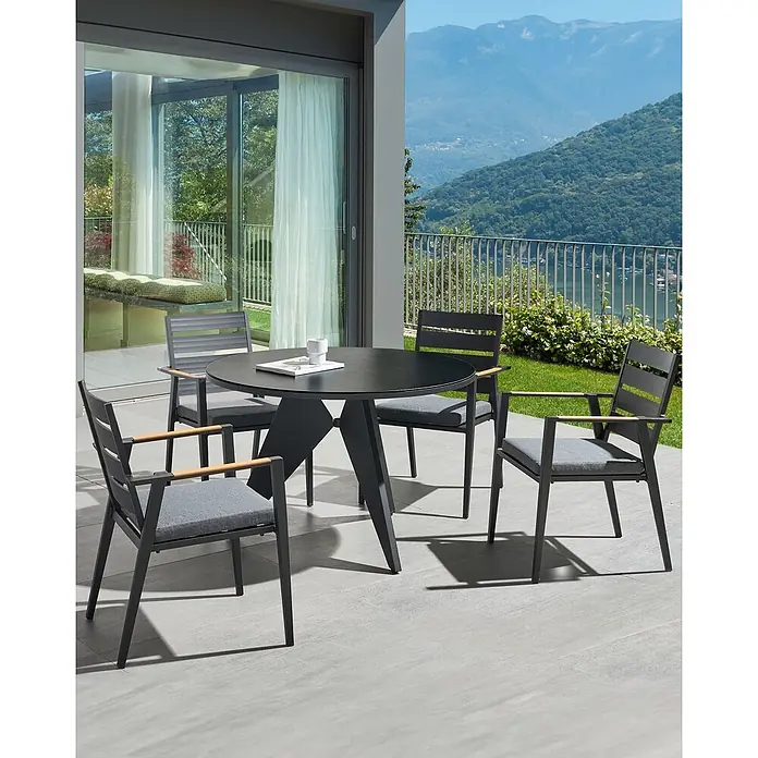8er-Set Gartenstuhl TAVIANO in Schwarz/Grau/Braun online kaufen bei BAUHAUS