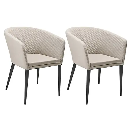 2er-Set Gartenstuhl CURGOS in Beige/Schwarz