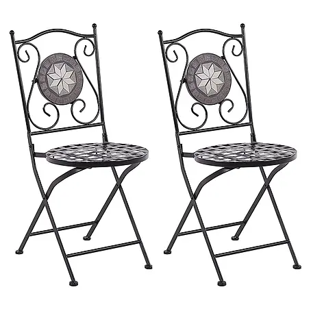 2er-Set Gartenstuhl CARIATI in Schwarz
