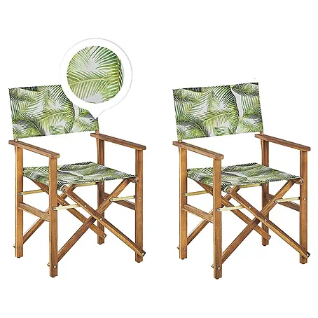 6er-Set Gartenstuhl CINE in Grün/Weiß/Braun
