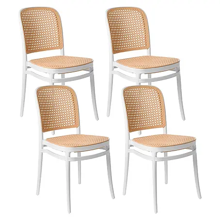 4er-Set Gartenstuhl PLOSE in Beige/Weiß