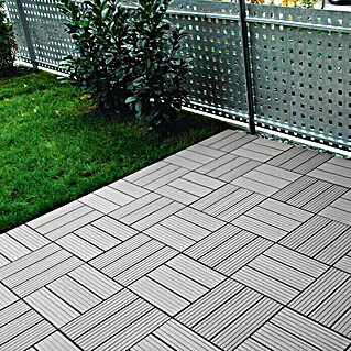 Klickfliese (WPC, 30 x 30 x 2,2 cm, 4 Stk., Grau)