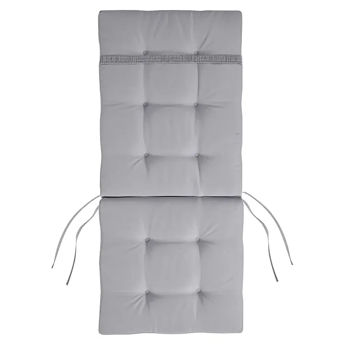Beliani Gartenstuhl-Set MAUI PREMIUM - 2 Stk., Akazienholz, Klappbar, Braun, B x T x H: 46 x 48 x 92 cm - Grau getuftetes zweiteiliges Stuhlkissen mit Gummiband oben und Bindebändern an den Seiten.