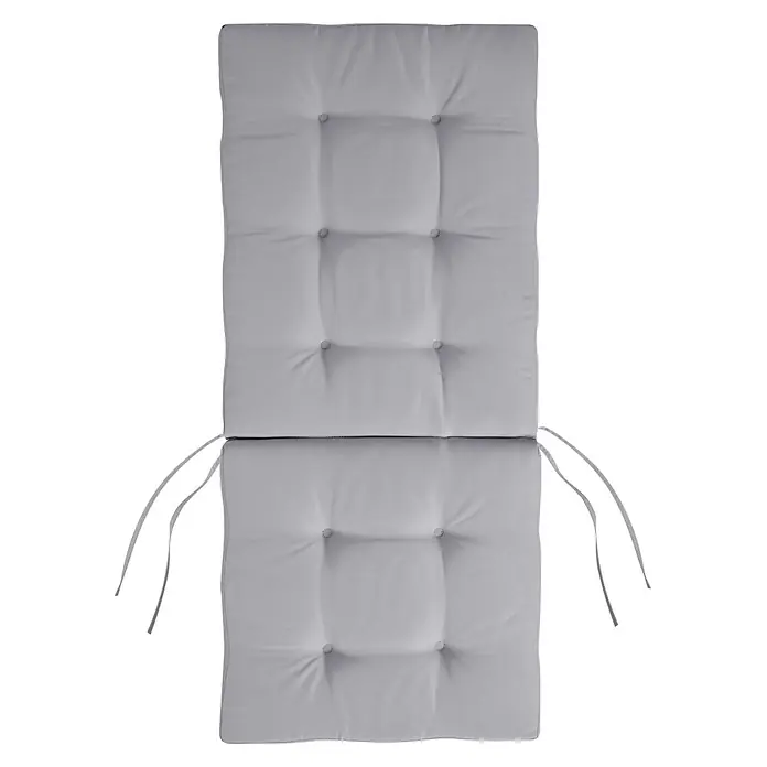 Beliani Gartenstuhl-Set MAUI PREMIUM - 2 Stk., Akazienholz, Klappbar, Braun, B x T x H: 46 x 48 x 92 cm - Hellgraues, zweiteiliges getuftetes Stuhlkissen mit Stoffbändern.