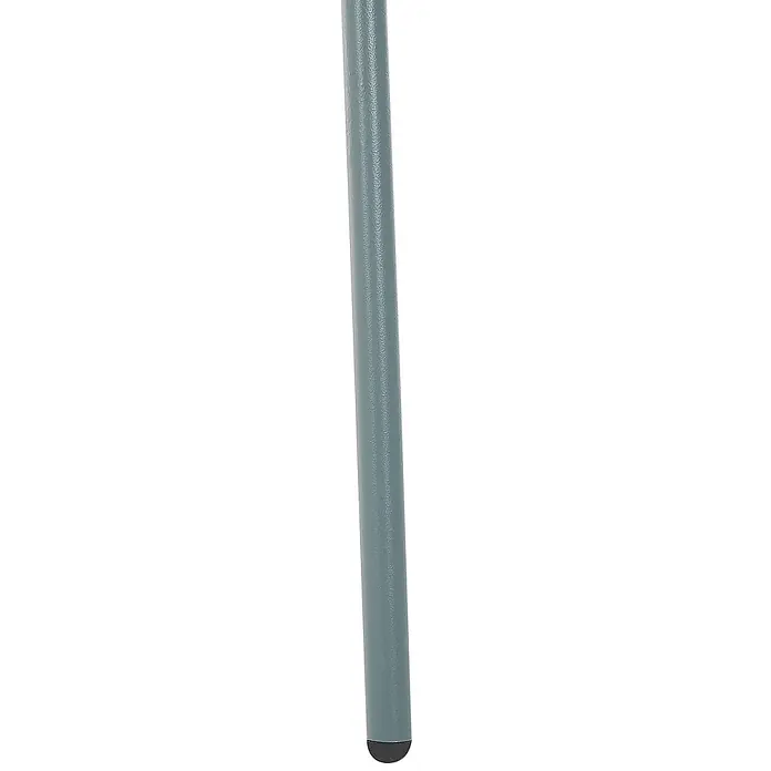 Beliani Gartenstuhl-Set CALVI - 8 Stk., Stahl, Blau, B x T x H: 40 x 47 x 89 cm - Ein einzelnes, rundes, türkisgraues Metallmöbelbein mit schwarzer Fußkappe.