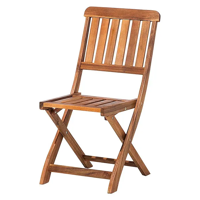 4er-Set Gartenstuhl CENTO in Braun/Grau -  - Brauner Holz-Klappstuhl mit Lamellensitzfläche und Rückenlehne.