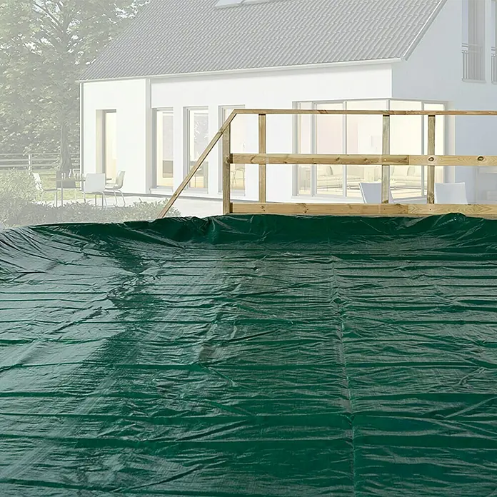 Weka Pool-Abdeckplane Fuerteventura - L x B: 710 x 480 cm - Eine grüne Poolabdeckung schützt das Schwimmbecken vor Schmutz und Laub, während sie gleichzeitig die Wärme im Wasser speichert.