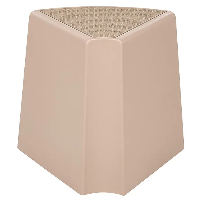 4er-Set Gartenstuhl EVROS in Beige/Braun -  - Beige dreieckiger Messerblock zur Besteckaufbewahrung, mit glattem Korpus und strukturierter Oberseite.