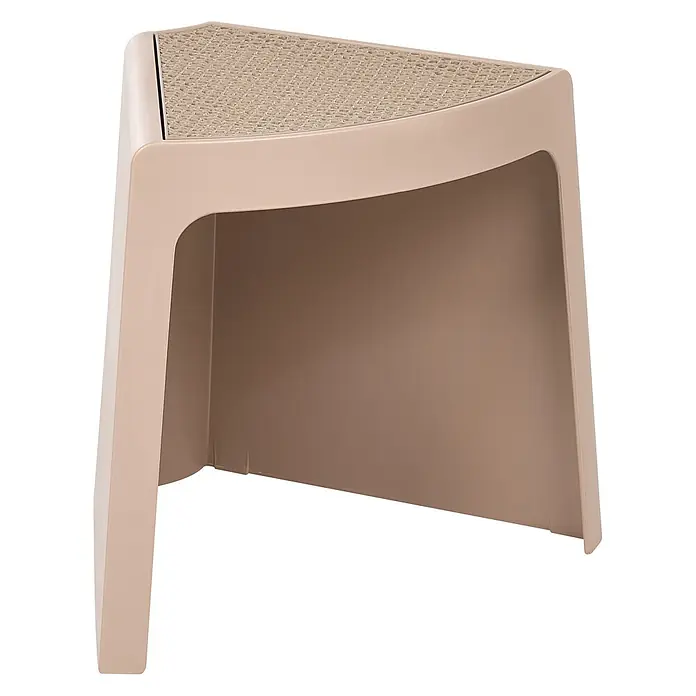 4er-Set Gartenstuhl EVROS in Beige/Braun -  - Hellbrauner Tritthocker aus Kunststoff mit strukturierter, rutschfester Oberfläche.