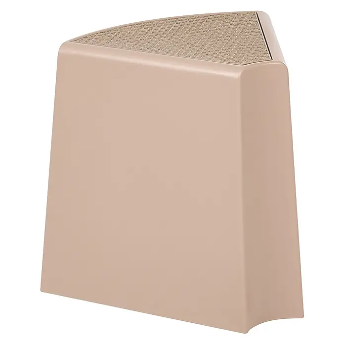 4er-Set Gartenstuhl EVROS in Beige/Braun -  - Hellbeiger Kunststoff-Messerblock in Keilform mit texturierter, geschlitzter Oberseite.