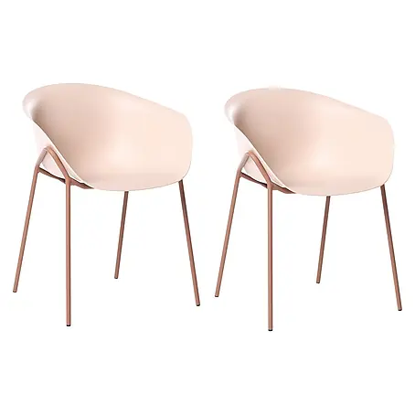2er-Set Esszimmerstuhl METEORA in Beige/Braun