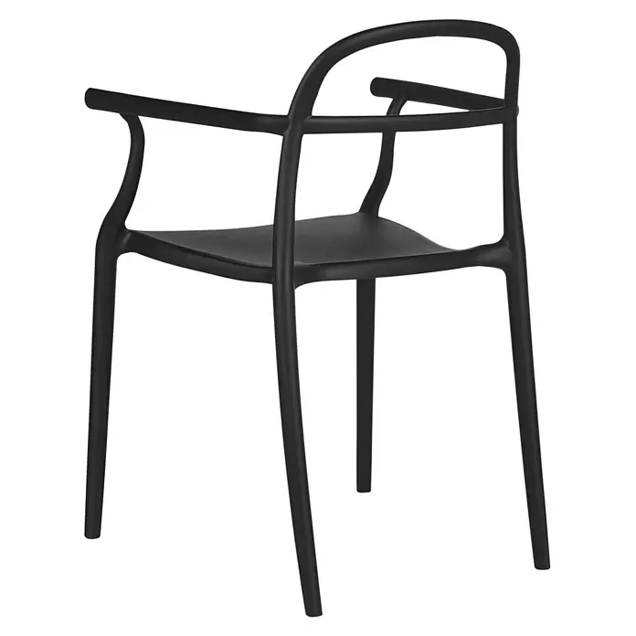 2er-Set Gartenstuhl VIDOR in Schwarz -  - Schwarzer Armlehnstuhl aus geformtem Kunststoff mit modernem Design und geschwungenen Armlehnen.