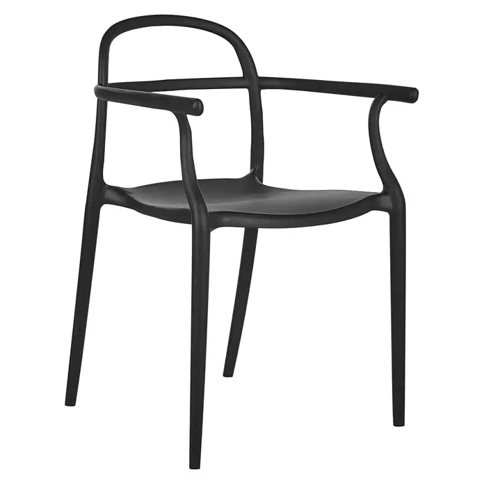 2er-Set Gartenstuhl VIDOR in Schwarz -  - Schwarzer moderner Stuhl mit Armlehnen.