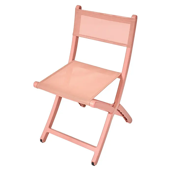 4er-Set Gartenstuhl TALCA in Rot -  - Rosa Klappstuhl mit Sitzfläche und Rückenlehne aus Netzgewebe.