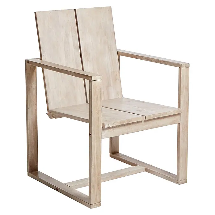 Beliani Gartenstuhl-Set AZZANELLO - 6 Stk., Akazienholz, Braun, B x T x H: 63 x 61 x 90 cm - Heller Holz-Sessel mit Lamellenrückenlehne und Sitzfläche.