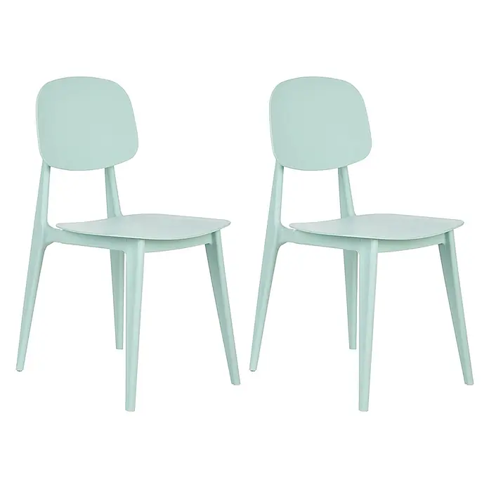 2er-Set Gartenstuhl KATTAVIA in Grün -  - Zwei hellgrüne formgepresste Stühle mit gebogenen Rückenlehnen.