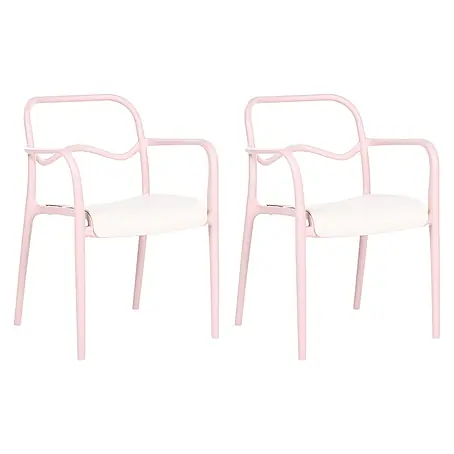 2er-Set Gartenstuhl THASOS in Rosa/Beige