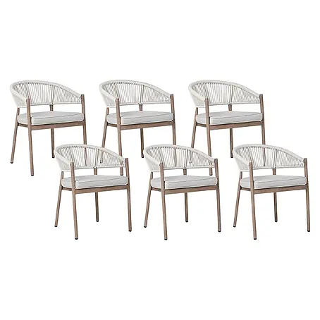 12er-Set Gartenstuhl FLAVIA in Braun/Beige